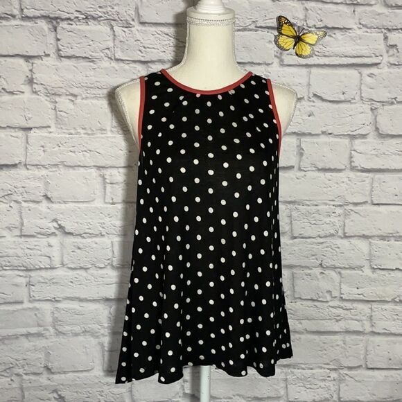 ZARA W&B Collection Polka Dot Sleeveless Top Size Medium - Picture 2 of 6